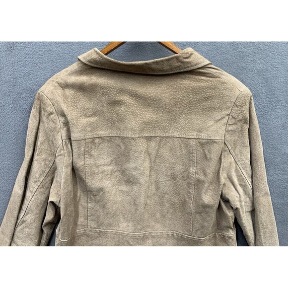 Marcelle Renee Leather Jacket Women’s Large Tan Notch 5 Button Style 2119 - Picture 11 of 16